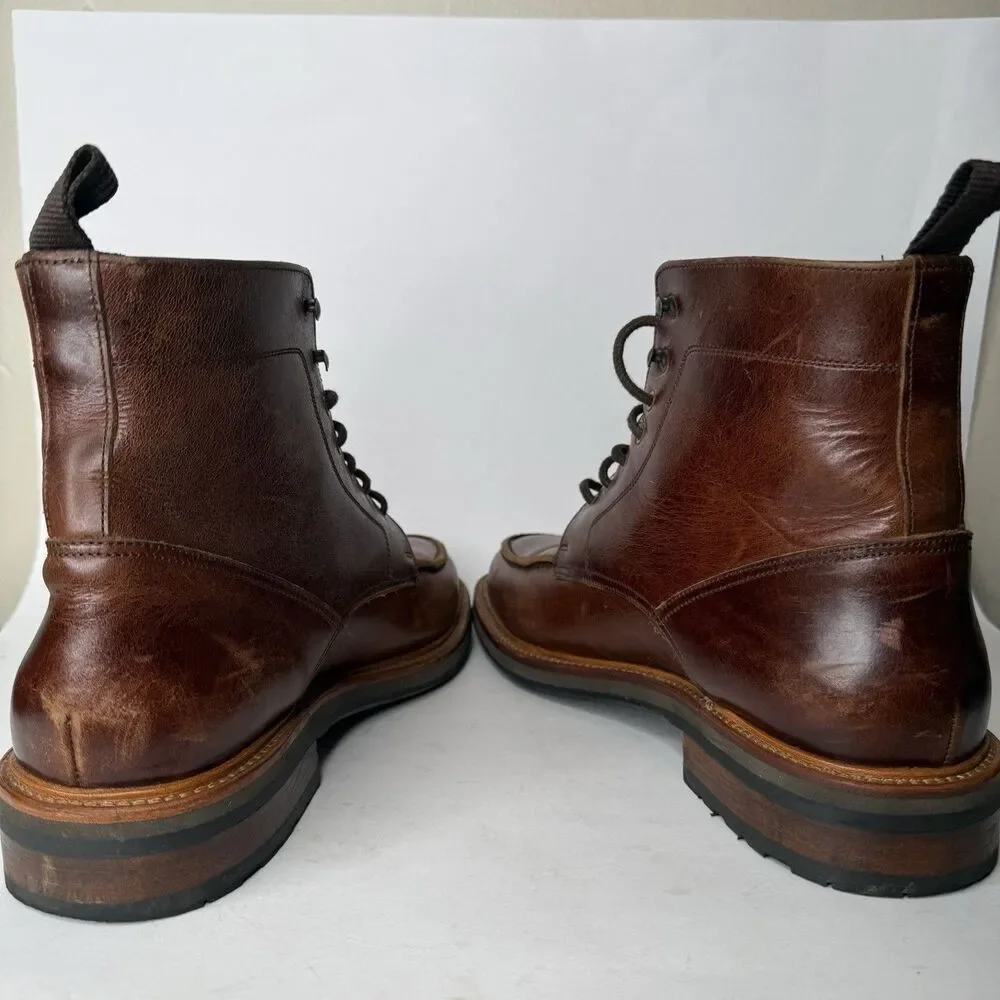 ​Banana Republic Crosby Square Parker Brown Leather Moc Toe Boots Mens 10.5